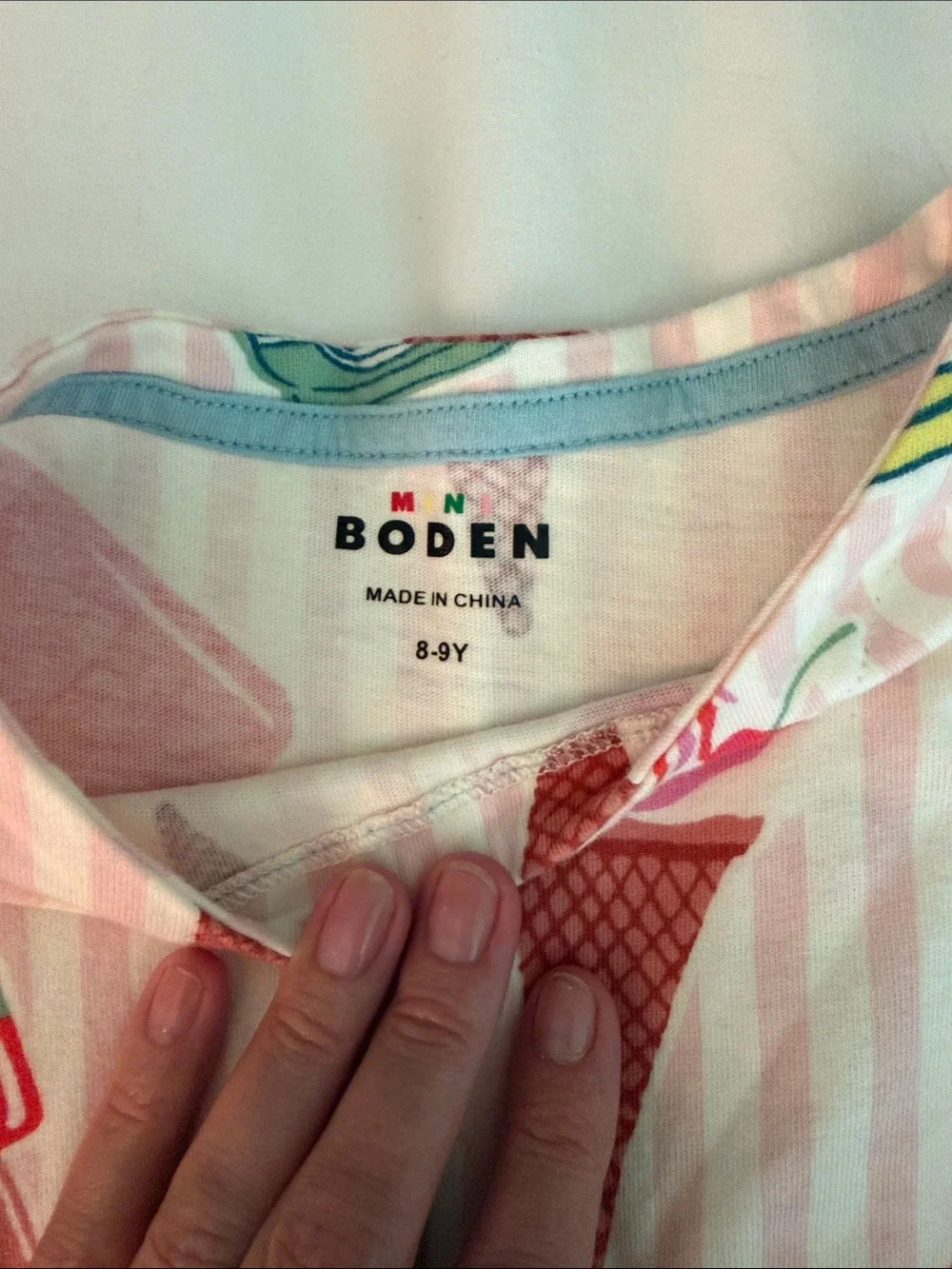 Boden Pink Striped Ice Cream Print Dress